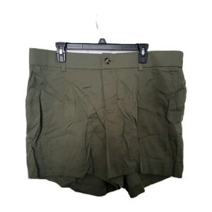 Torrid Women's Shorts Size 18 Studio Linen Blend Green Pleated High Waist